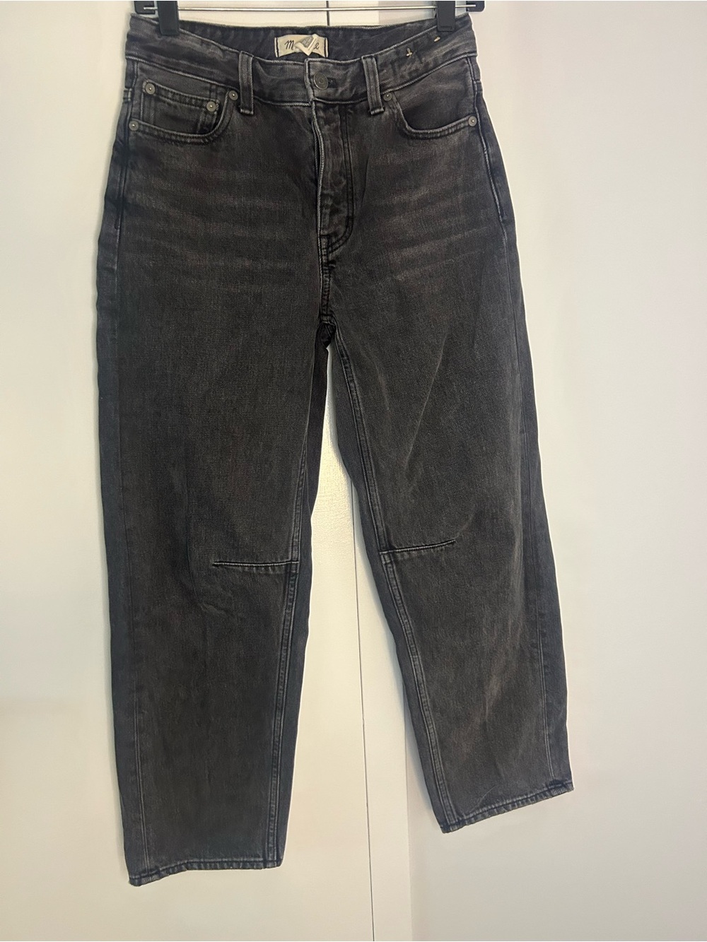 MadewellWomen’s  Black Washed The Dártelo Barrel Leg Jean Size 23 cotton 100%